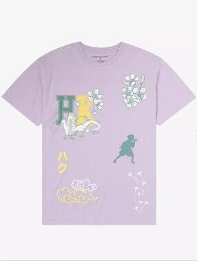 Studio Ghibli Box Lunch Spirited Away Haku Icons T-Shirt HK Dragon, Size L